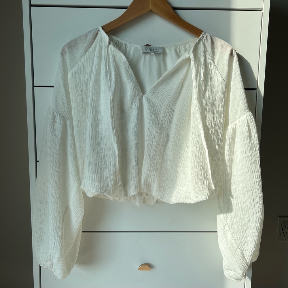 White peasant hippie blouse